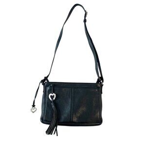 Brighton Barbados City Organizer Purse Black Pebbled Leather Bag